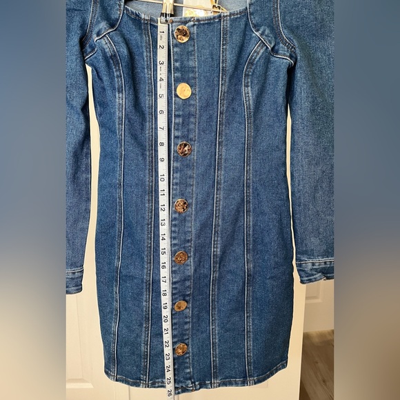 House of Harlow 1960 NWT Long Sleeve Denim Button Up Mini Dress - Picture 5 of 6